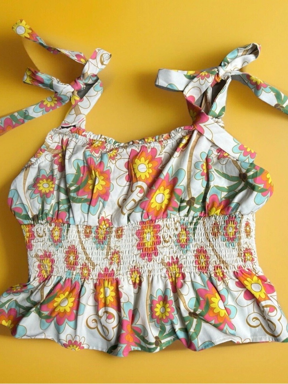 Unique Vintage x Barbie Retro Psychedelic Pinup Rockabilly Tie Straps XL/14